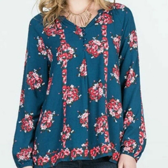 Matilda Jane Make Believe So Vivid Floral Blouse SzM - Picture 1 of 9